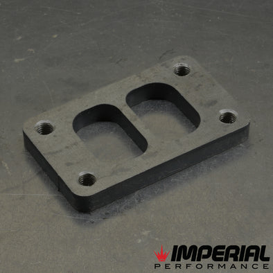 T3 Twin scroll Turbo Flange - Mild Steel - TAPPED BOLT HOLES