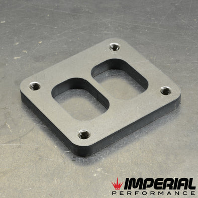 T4 Twin Scroll Turbo Flange - Mild Steel - TAPPED BOLT HOLES